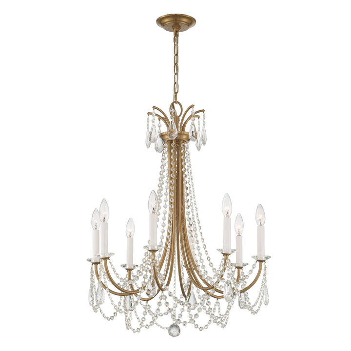 Crystorama Crystorama Karrington 8 Light Aged Brass Chandelier