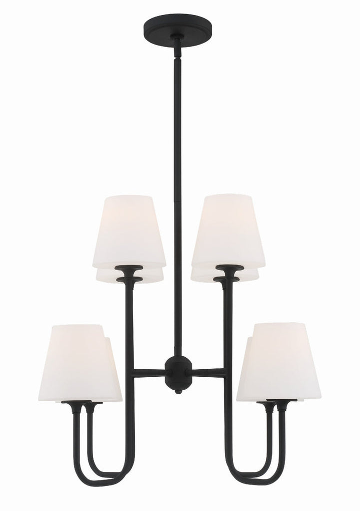 Crystorama Crystorama Keenan 8 Light Black Forged Chandelier