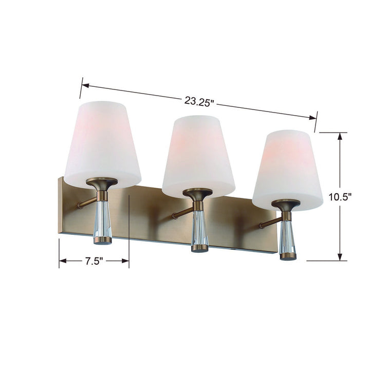 Crystorama Crystorama Ramsey 3 Light Vibrant Gold Bathroom Vanity