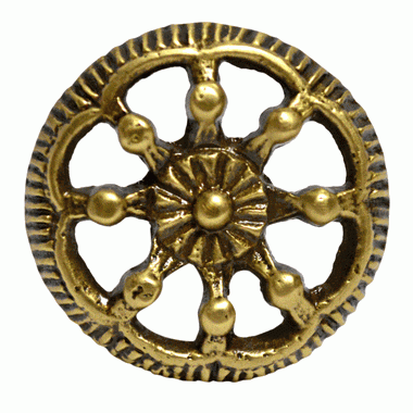 1 1/4 Inch Beaded Wheel Knob (Antique Brass Finish) COPPER MOUNTAIN HARDWARE