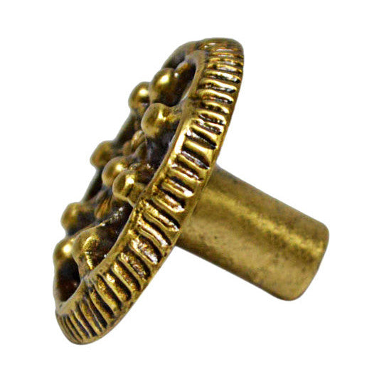 1 1/4 Inch Beaded Wheel Knob (Antique Brass Finish) COPPER MOUNTAIN HARDWARE