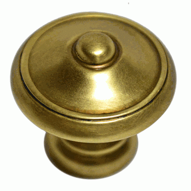 1 1/4 Inch Colonial Button Knob (Antique Brass Finish) COPPER MOUNTAIN HARDWARE