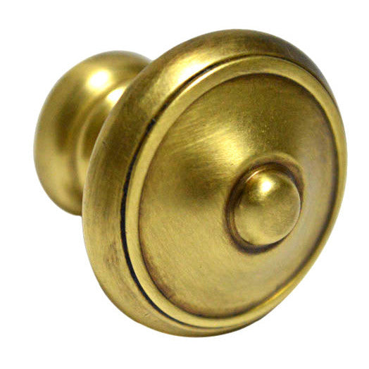 1 1/4 Inch Colonial Button Knob (Antique Brass Finish) COPPER MOUNTAIN HARDWARE