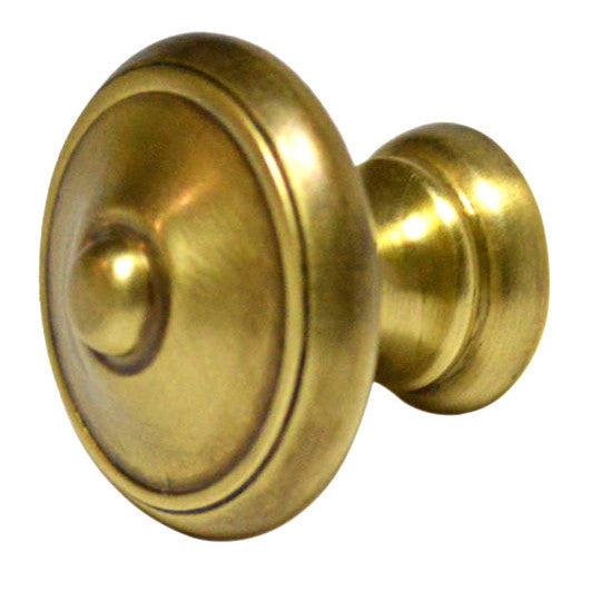 1 1/4 Inch Colonial Button Knob (Antique Brass Finish) COPPER MOUNTAIN HARDWARE