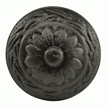1 1/4 Inch Ornate Round Solid Brass Knob (Black Bronze Finish) COPPER MOUNTAIN HARDWARE
