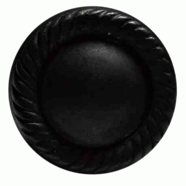 1 1/4 Inch Solid Brass Round Georgian Roped Border Knob (Black Bronze Finish) COPPER MOUNTAIN HARDWARE