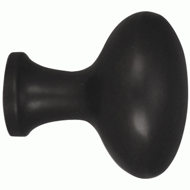1 1/4 Inch Solid Brass Traditional Egg Shaped Knob (Black Bronze Finish) COPPER MOUNTAIN HARDWARE