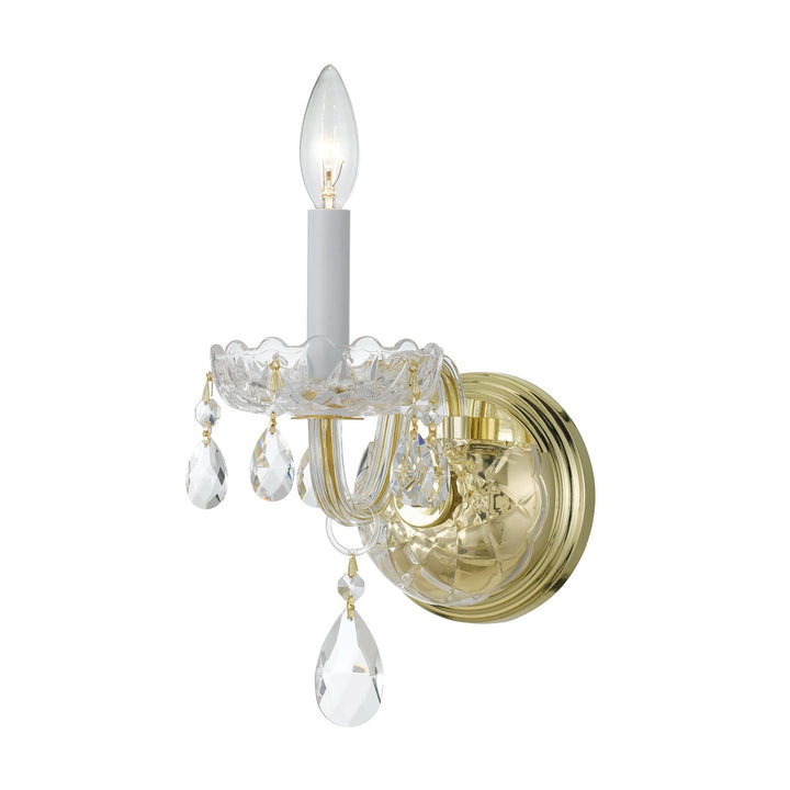 Crystorama Crystorama Traditional Crystal 1 Light Hand Cut Crystal Polished Brass Sconce