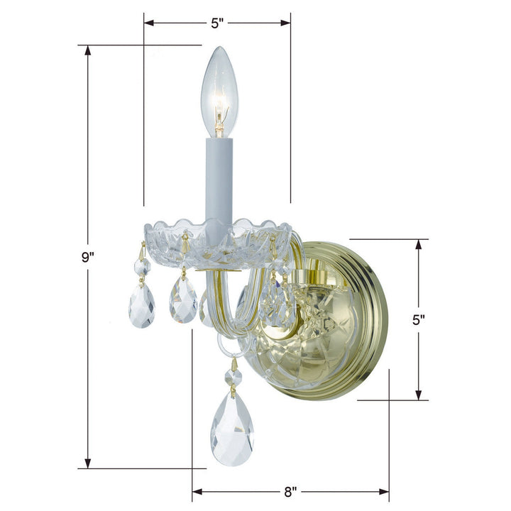 Crystorama Crystorama Traditional Crystal 1 Light Hand Cut Crystal Polished Brass Sconce