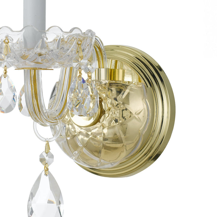 Crystorama Crystorama Traditional Crystal 1 Light Spectra Crystal Polished Brass Sconce
