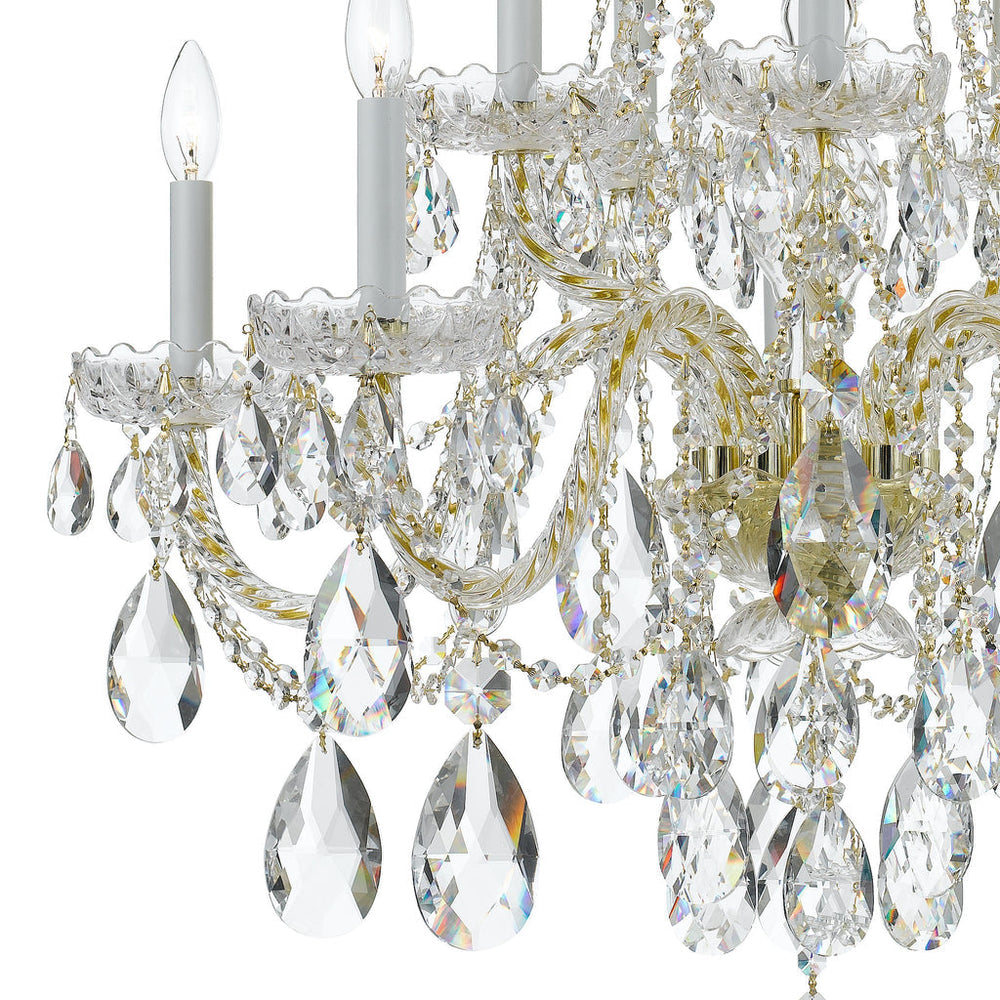 Crystorama Crystorama Traditional Crystal 10 Light Hand Cut Crystal Polished Brass Chandelier