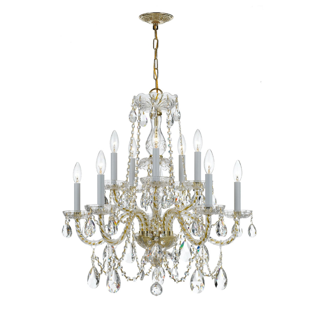 Crystorama Crystorama Traditional Crystal 10 Light Hand Cut Crystal Polished Brass Chandelier
