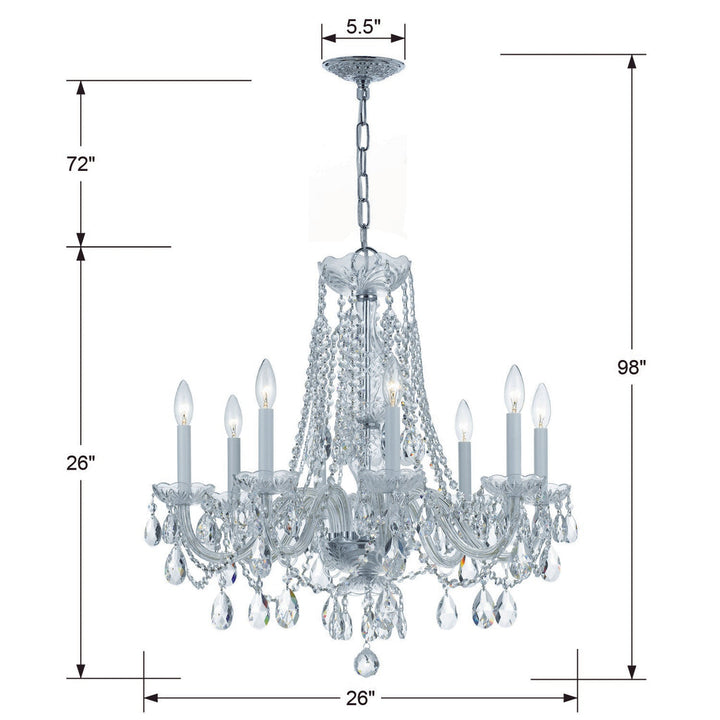 Crystorama Crystorama Traditional Crystal 8 Light Spectra Crystal Polished Chrome Chandelier