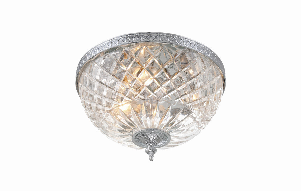 Crystorama Crystorama Crystorama 3 Light Polished Chrome Crystal Flush Mount