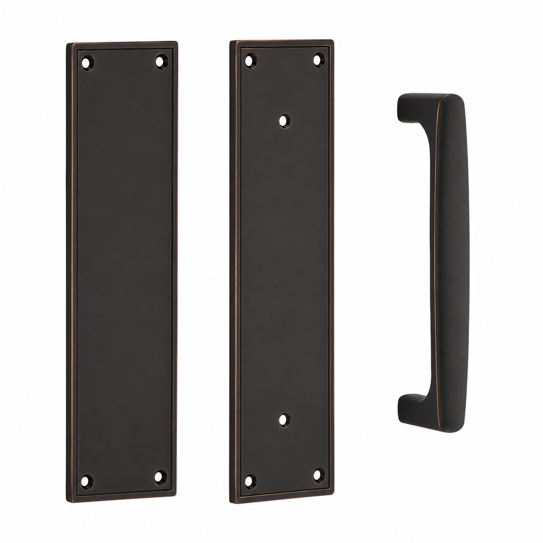 12 Inch Solid Brass Modern Urban Modern Push & Pull Door Set