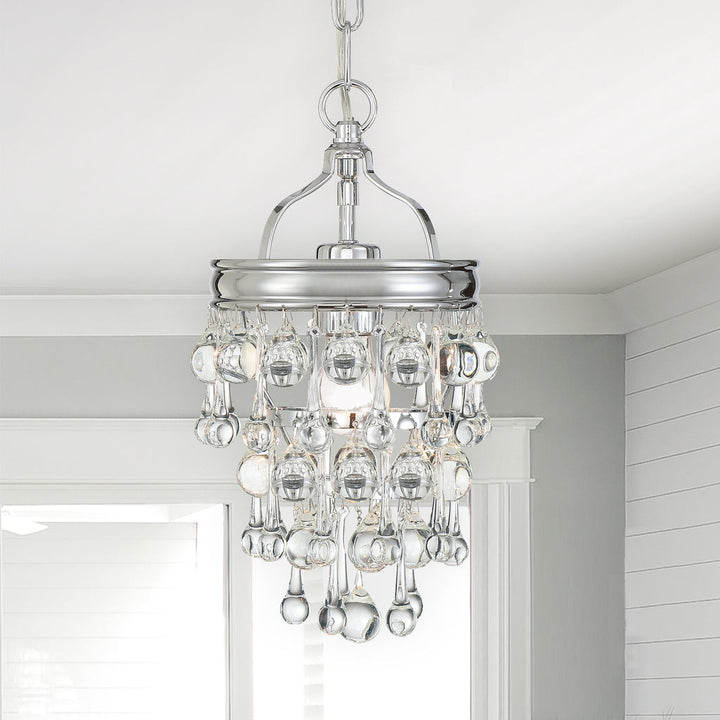 Crystorama Crystorama Calypso 1 Light Crystal Teardrop Polished Chrome Mini Pendant