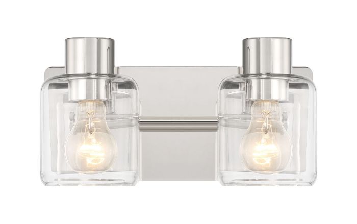 ##Antique Hardware## Rori 2 Light Vanity in Polished Nickel