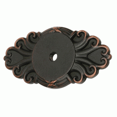 2 1/2 Inch Ribbon & Reed Back Plate For Cabinet Knob (Oil Rubbed Bronze Finish) EMTEK