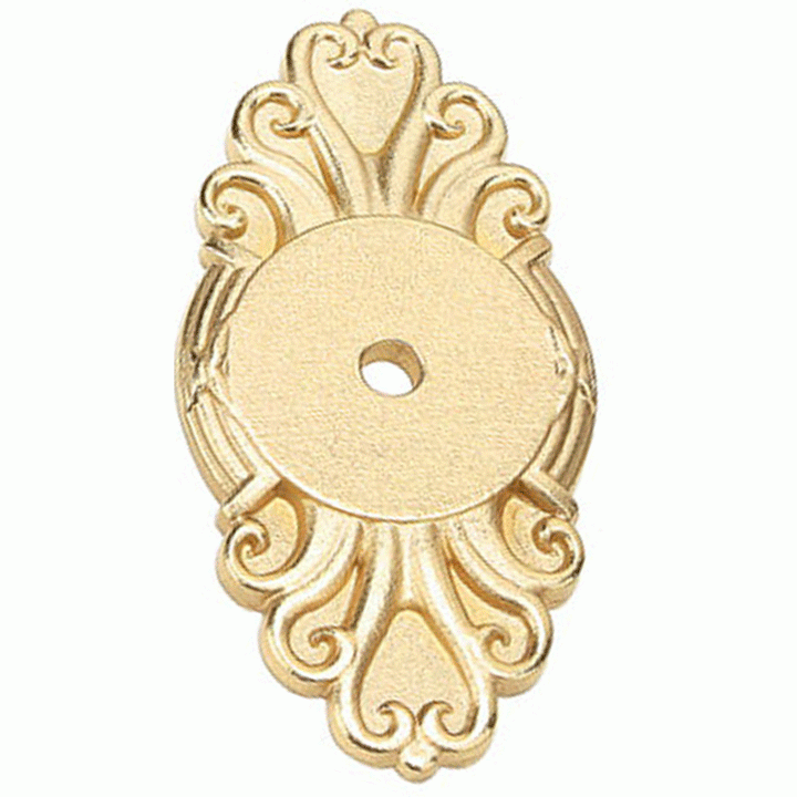 2 1/2 Inch Ribbon & Reed Back Plate For Cabinet Knob (Polished Brass Finish) EMTEK