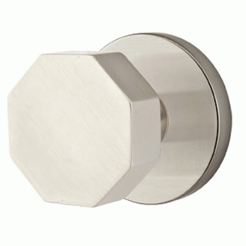 EMTEK Solid Brass Octagon Door Knob Set With Disk Rosette (Several Finishes)