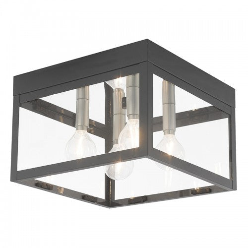 4 Light Scandinavian Gray Outdoor Ceiling Mount Livex