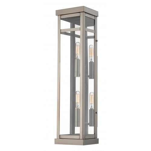 2 Light Brushed Nickel Outdoor Wall Lantern Livex