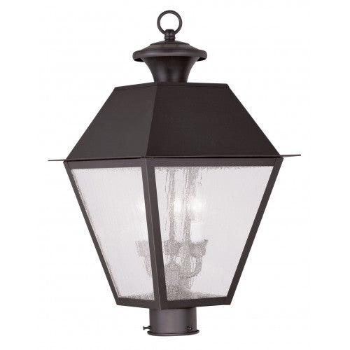 3 Light Bronze Outdoor Post Top Lantern Livex