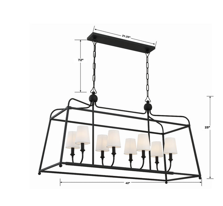 Crystorama Crystorama Libby Langdon Sylvan 8 Light Black Forged Chandelier
