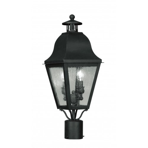 2 Light Black Outdoor Post Top Lantern Livex