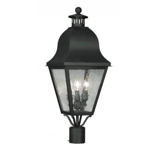 3 Light Black Outdoor Post Top Lantern Livex