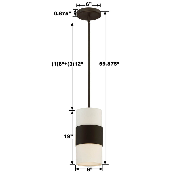 Crystorama Crystorama Libby Langdon Grayson 1 Light Dark Bronze Mini Pendant