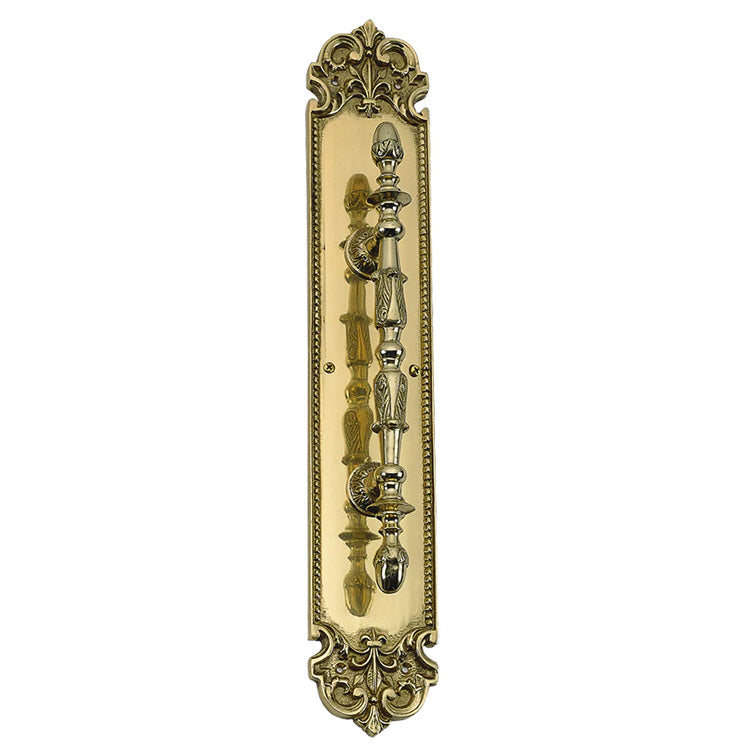 COPPER MOUNTAIN HARDWARE 18" Brass Traditional Fleur-De-Lis Door Pull & Plate Several Finishes