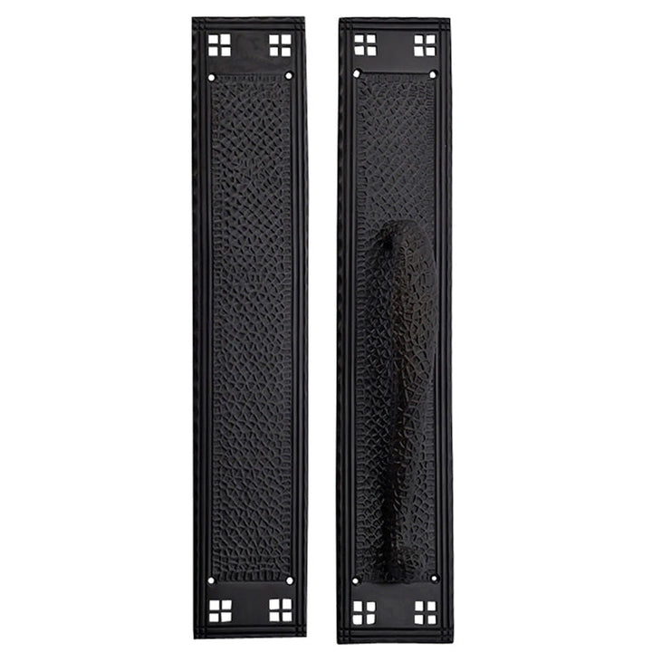 18 Inch Craftsman Style Door Pull & Push Plate Set COPPER MOUNTAIN HARDWARE