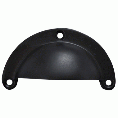 3 3/8 Inch Overall (3 Inch c-c) Solid Brass Traditional Cup Pull (Black Bronze) COPPER MOUNTAIN HARDWARE