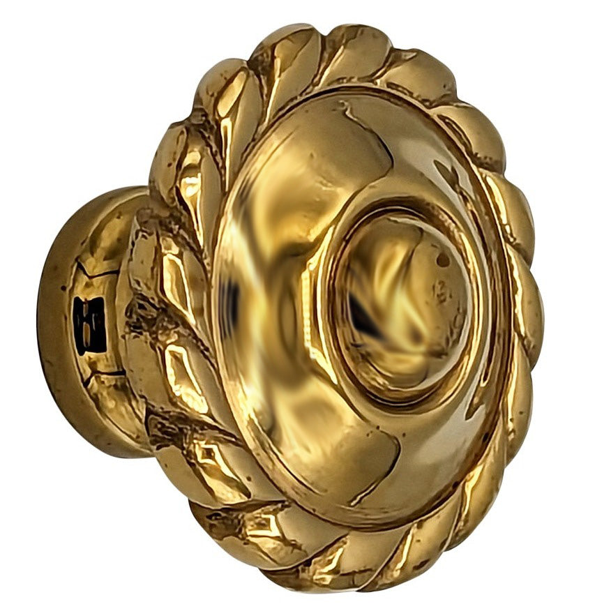 COPPER MOUNTAIN HARDWARE Solid Brass Georgian Rope Edged Cabinet & Furniture Knob