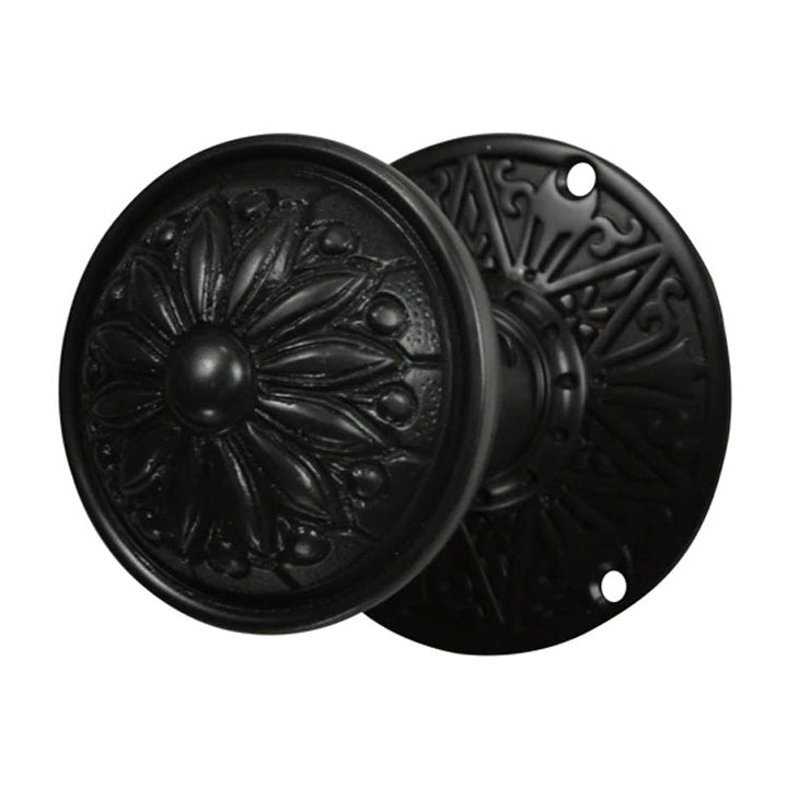 Eastlake Rosette Door Set with Floral Imprint Door Knobs (Several Finishes Available) COPPER MOUNTAIN HARDWARE