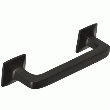 4 1/4 Inch Overall (3.25 Inch c-c) Solid Brass Square Traditional Pull (Black Bronze Finish) COPPER MOUNTAIN HARDWARE