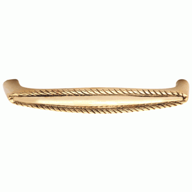 4 Inch Overall (3 3/4 Inch c-c) Solid Brass Georgian Roped Style Pull