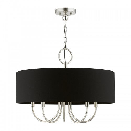 5 Light Brushed Nickel Pendant Chandelier Livex