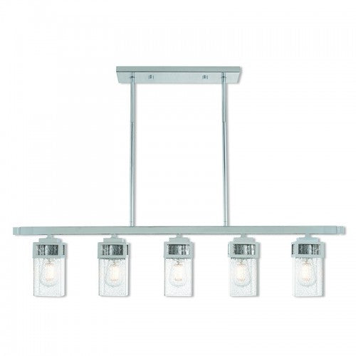 5 Light Polished Chrome Linear Chandelier Livex