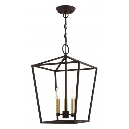 3 Light Bronze Convertible Lantern Livex