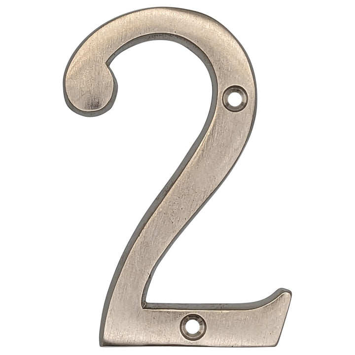 COPPER MOUNTAIN HARDWARE Solid Brass 4 Inch Tall Number 2