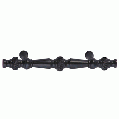 5 Inch Overall (3 Inch c-c) Solid Brass Georgian Roped Style Pull (Black Bronze Finish) COPPER MOUNTAIN HARDWARE