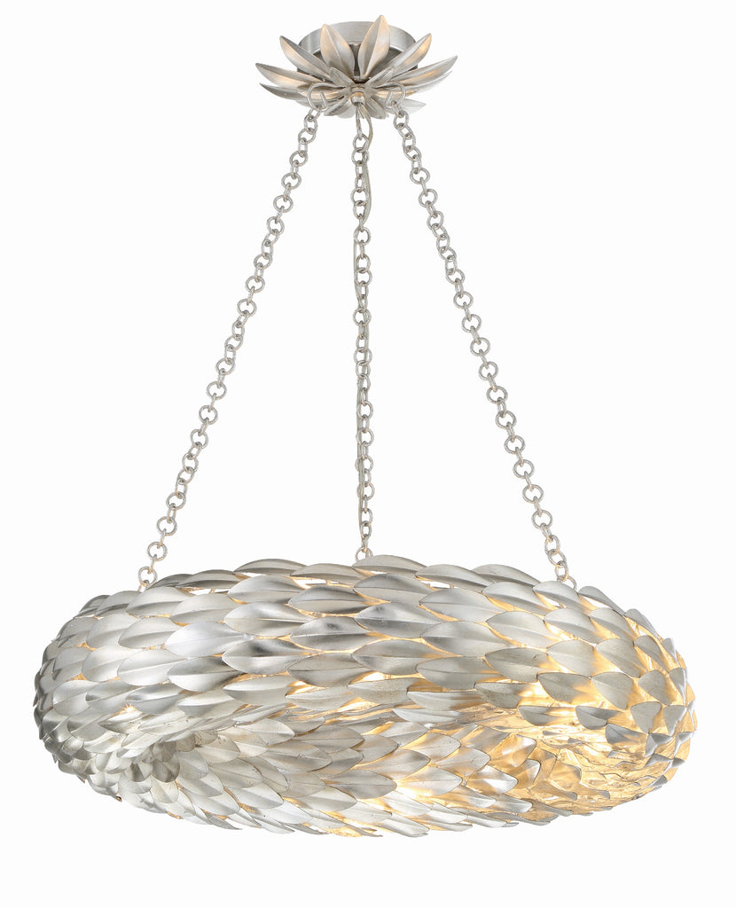 Crystorama Crystorama Broche 6 Light Antique Silver Chandelier