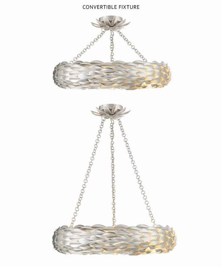 Crystorama Crystorama Broche 6 Light Antique Silver Chandelier