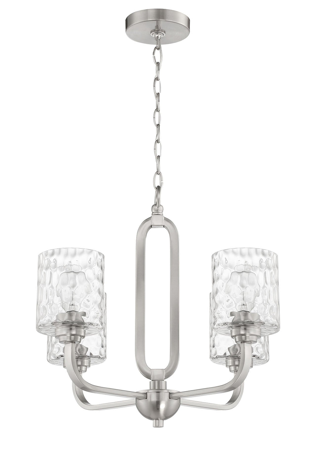 ##Antique Hardware## Collins 4 Light Chandelier in Brushed Polished Nickel