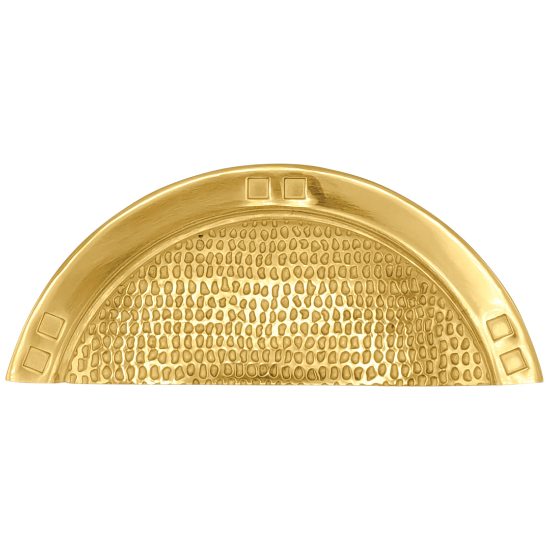 4 Inch Overall (3 Inch c-c) Solid Brass Arts & Crafts Cup Pull (Several Finishes Available)