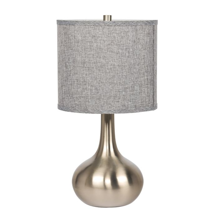 ##Antique Hardware## 1 Light Metal Base Table Lamp in Brushed Polished Nickel