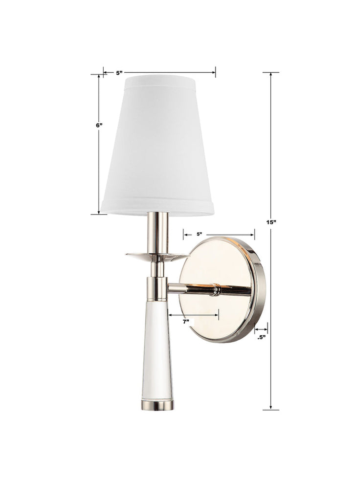 Crystorama Crystorama Baxter 1 Light Polished Nickel Sconce