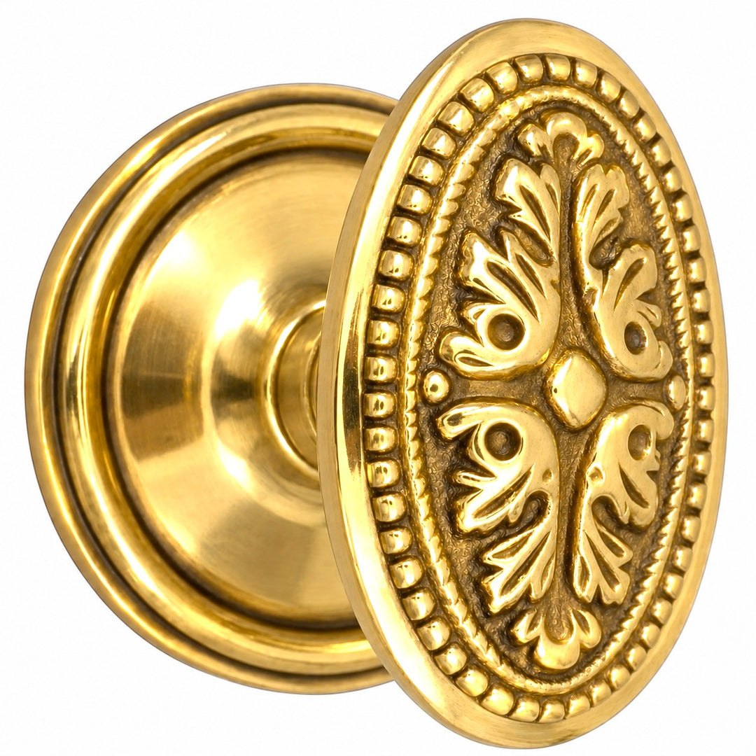 Traditional Rosette Door Set with Avalon Style Door Knobs (Several Finishes Available)